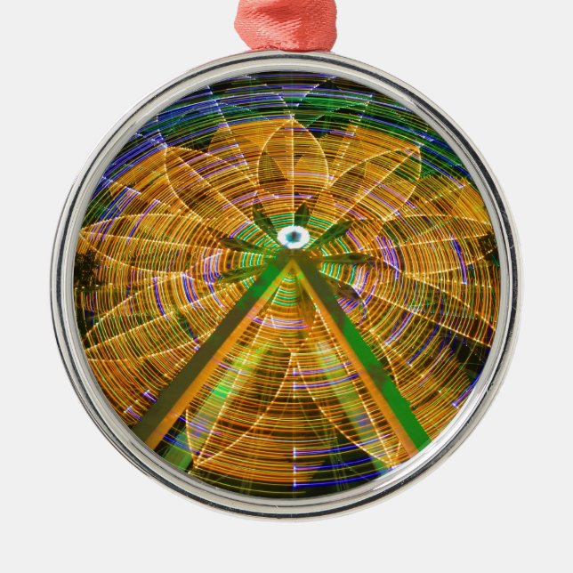 Amusement Ferris Wheel Metal Ornament (Front)