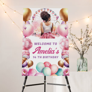 Amusement Park African American Birth Welcome Sign