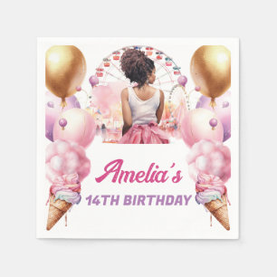 Amusement Park African American Birthday Napkins