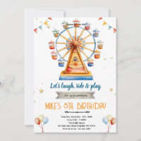 Amusement Park Birthday Invitation 