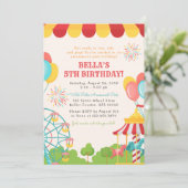 Amusement Park Birthday Party  Invitation (Standing Front)