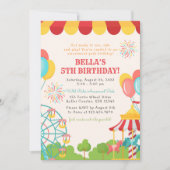Amusement Park Birthday Party  Invitation (Front)