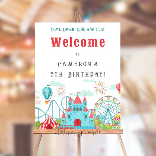 Amusement Park Birthday Welcome Sign Foam Board (Creator Uploaded)