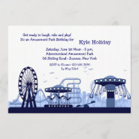 Amusement Park (Blue) Invitation