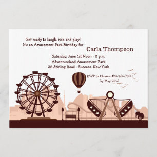 Amusement Park (Brown) Invitation