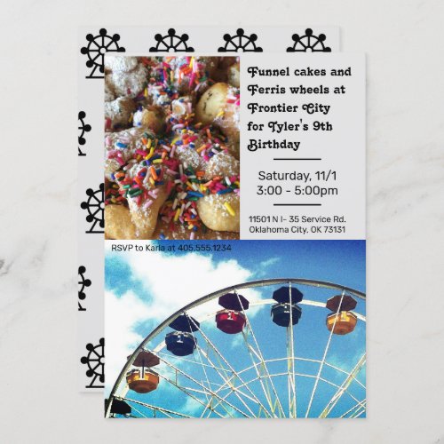 Amusement park Ferris Wheel Birthday Invitation