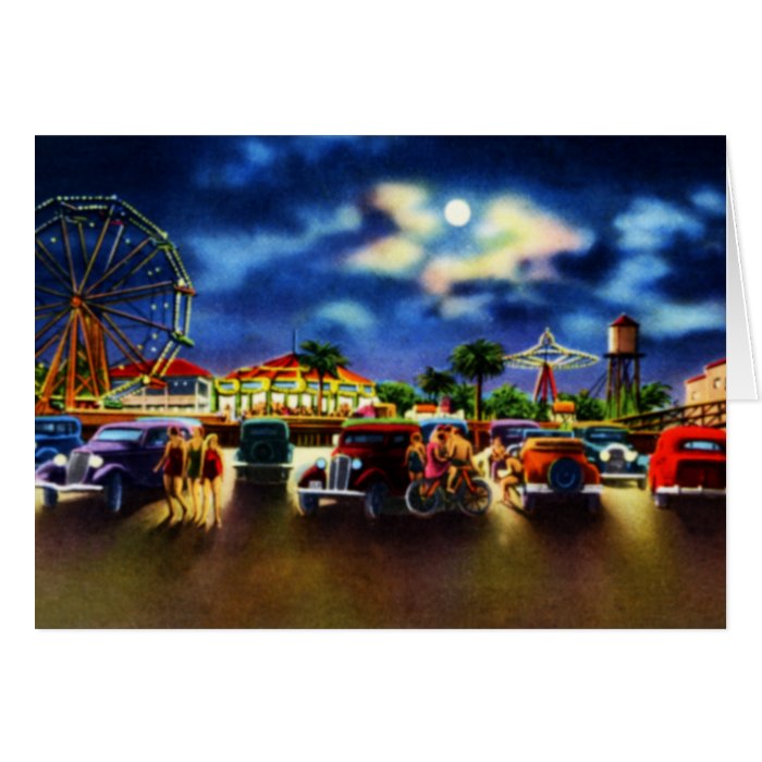 Amusement Park Folly Beach South Carolina Greeting Card