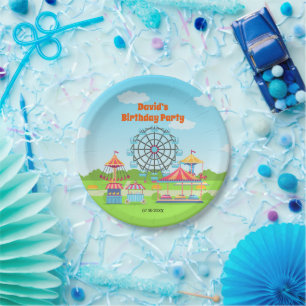 Amusement Park Funfair Childs Birthday Party Paper Plates