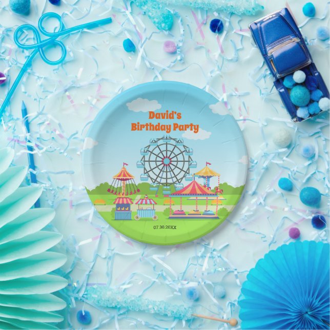 Amusement Park Funfair Childs Birthday Party Paper Plates (Party)