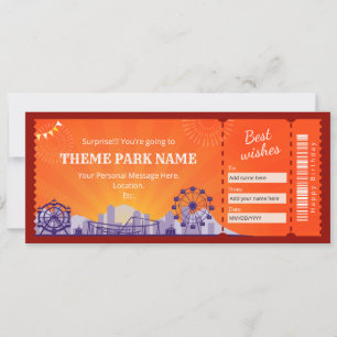 Amusement park Gift Certificate Invitation