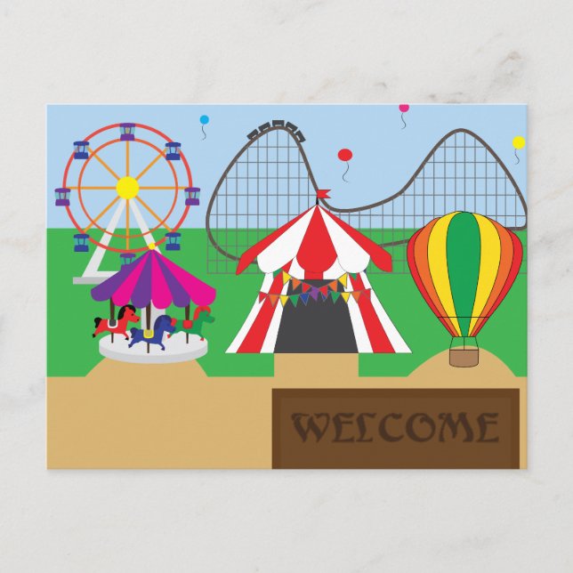 Amusement Park or Theme Park Postcard (Front)
