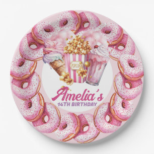 Amusement Park Personalized Pink Paper Plates