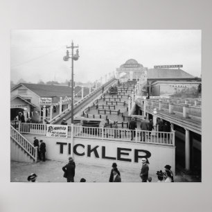 Amusement Park Ride, 1915. Vintage Photo Poster