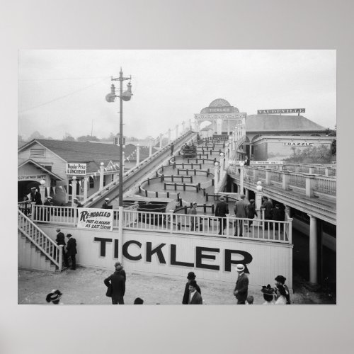 Amusement Park Ride 1915 Vintage Photo Poster