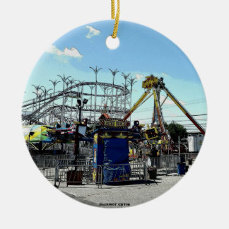 Amusement Park Roller Coaster Old Orchard Beach ME Ceramic Ornament