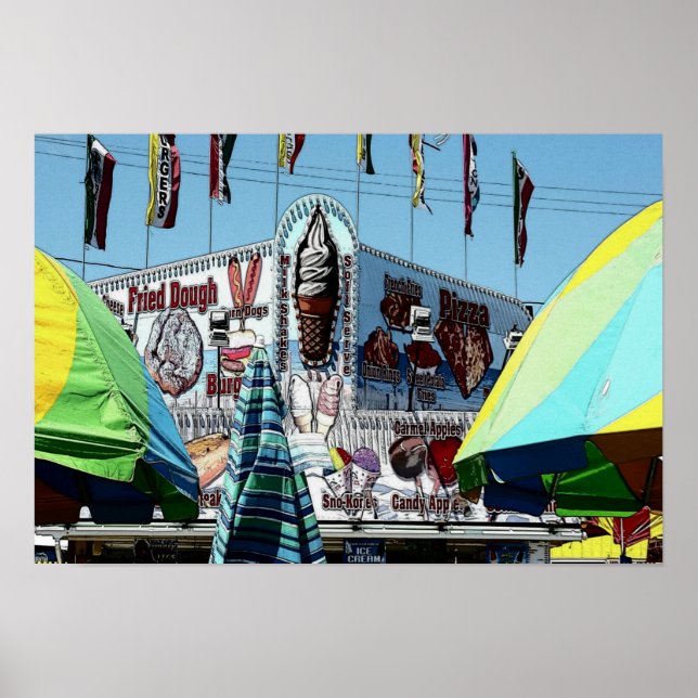 Amusement Park Snack Stand Old Orchard Beach Maine Poster (Front)