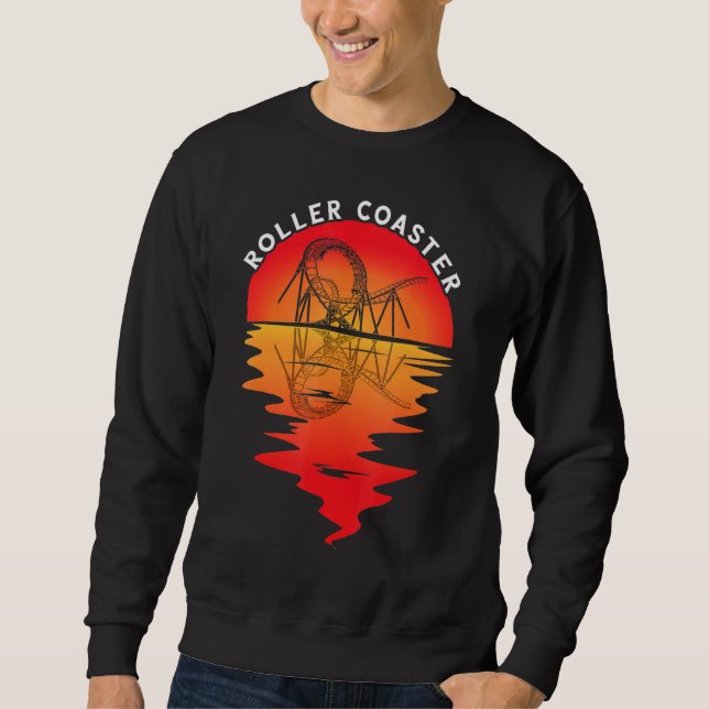 Amusement Park Thrillseeker Vintage Sunset Theme P Sweatshirt (Front)