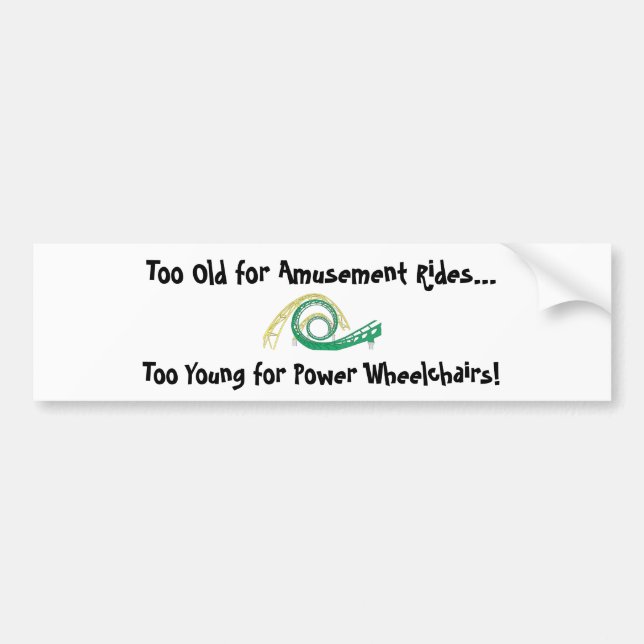 Amusement Power Wheelchair Bumper Sticker (Front)