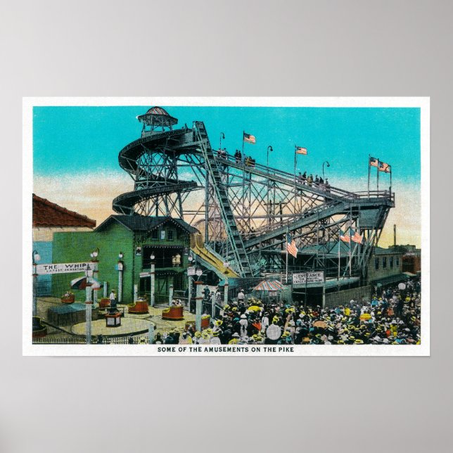 Amusement Rides at the Pike, Long Beach Poster (Front)