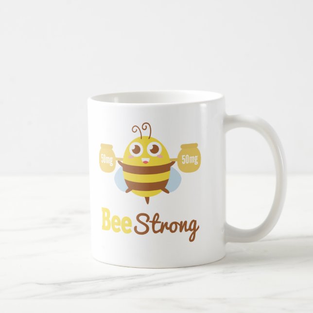 Amusing and Cute Bee Strong Cartoon Coffee Mug (Right)