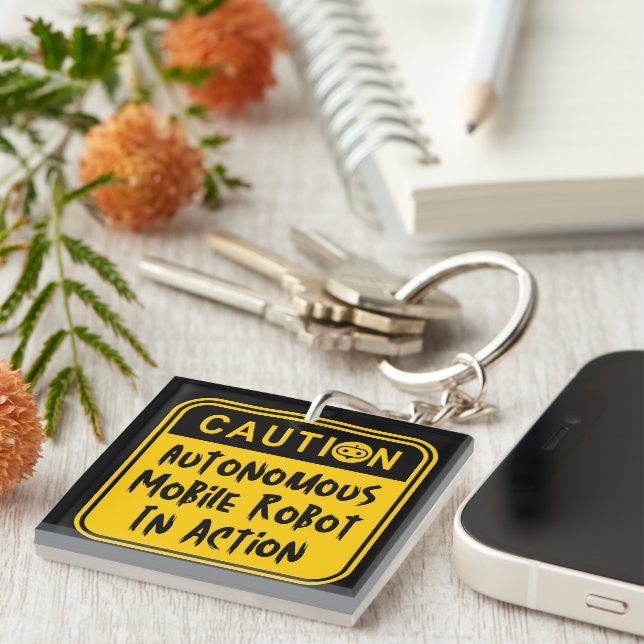 Amusing Autonomous Mobile Robot in Action Keychain (Front Right)