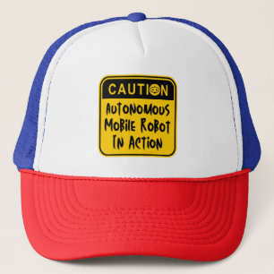 Amusing Autonomous Mobile Robot In Action Trucker Hat