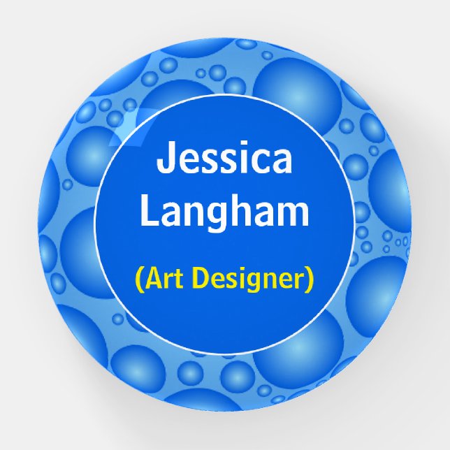 Amusing Bubble Effect Nameplate  Paperweight (Front)