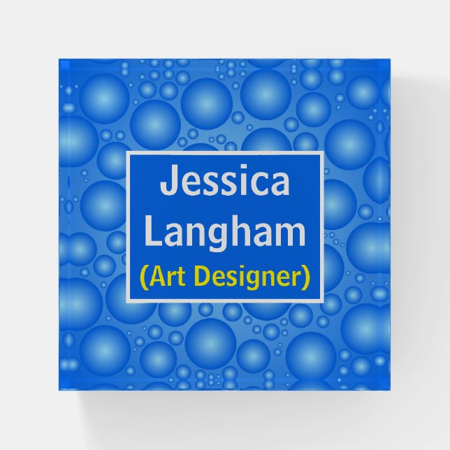 Amusing Bubble Effect Nameplate  Paperweight (Front)