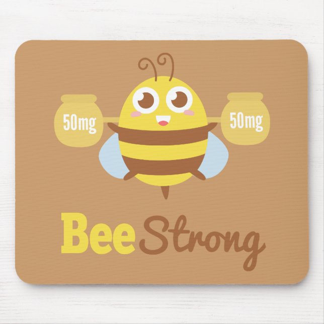 Amusing Cartoon: Cute bee holding pots Mouse Pad (Front)