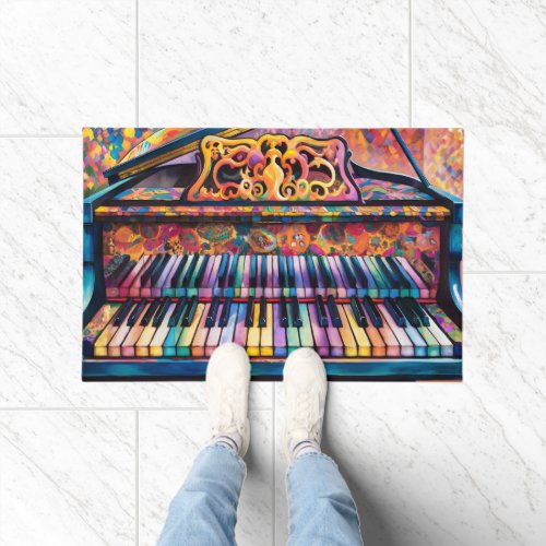 Amusing  Colorful Piano Keys Design  Doormat