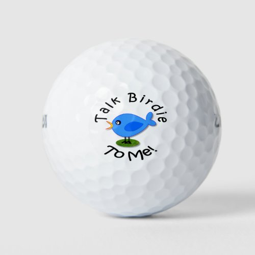 Amusing Cute Blue Bird Talk Birdie To Me Golf Balls