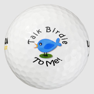 Amusing Cute Blue Bird "Talk Birdie To Me" Golf Balls
