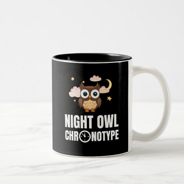 Amusing Night Owl Chronotype Two-Tone Coffee Mug (Right)