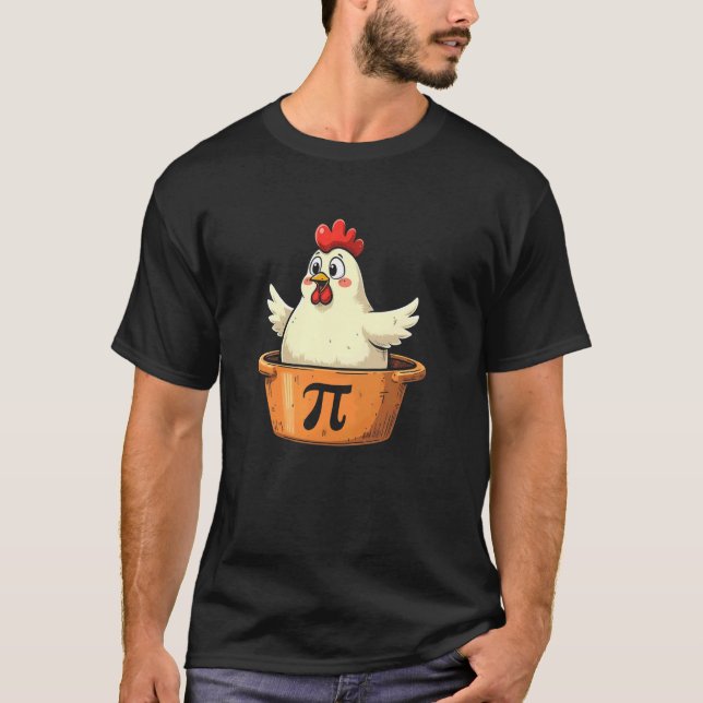 Amusing Pi Pot - Funny Chicken Pot Pi T-Shirt (Front)