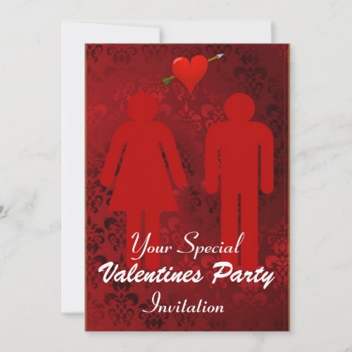 Amusing Red Valentines Day Party Invitation