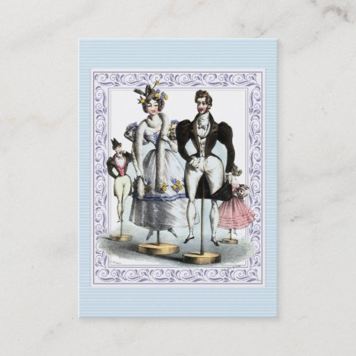 Customizable Amusing Vintage French Fashion Family of Dolls Business Cards
