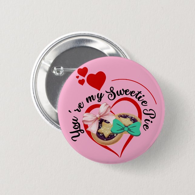 Amusing You're My (Mince) Pie Sweetie Button (Front & Back)