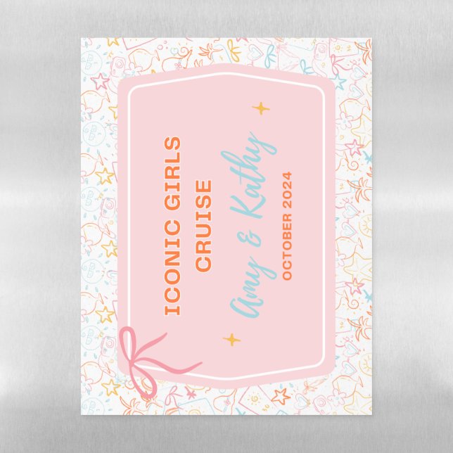 Amy and Kathy -  ICON Cruise Door Magnet Magnetic Dry Erase Sheet (Vertical)