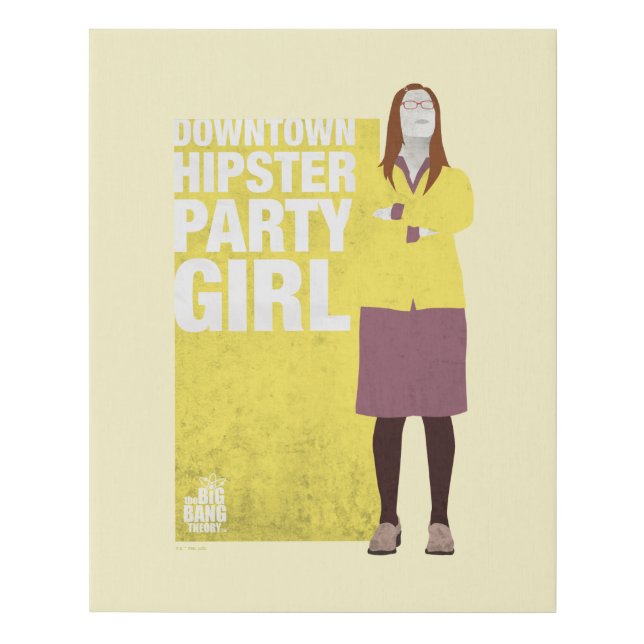 Amy | Downtown Hipster Party Girl Faux Canvas Print (Front)