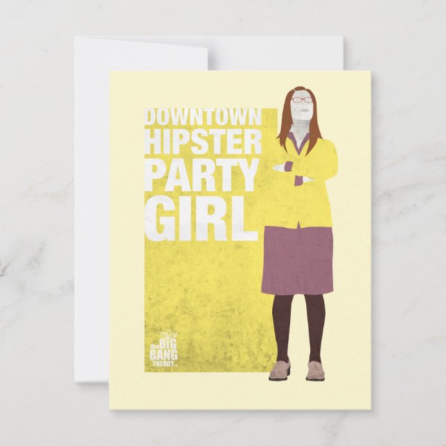 Amy | Downtown Hipster Party Girl Note Card (Front)