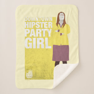 Amy Downtown Hipster Party Girl Sherpa Blanket