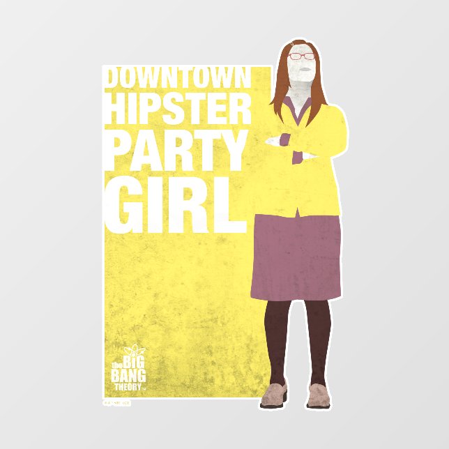Amy | Downtown Hipster Party Girl Wall Decal (Front)