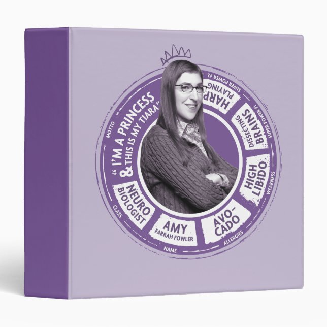 Amy Farrah Fowler Info Graphic 3 Ring Binder (Front/Spine)
