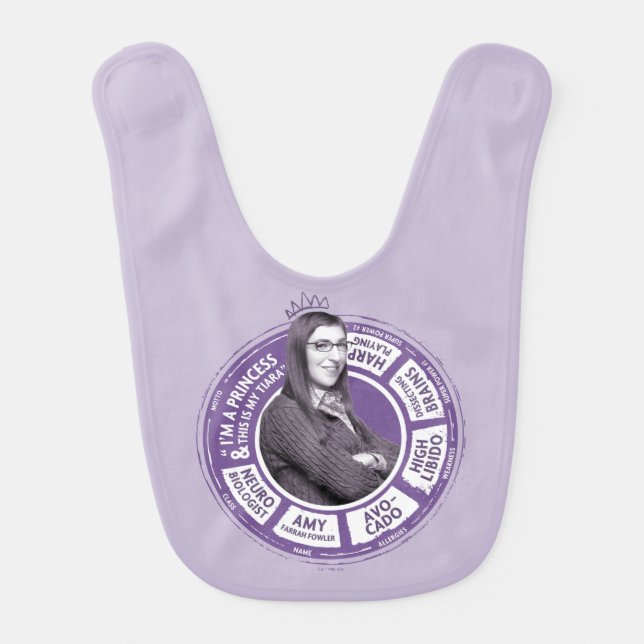 Amy Farrah Fowler Info Graphic Baby Bib (Front)