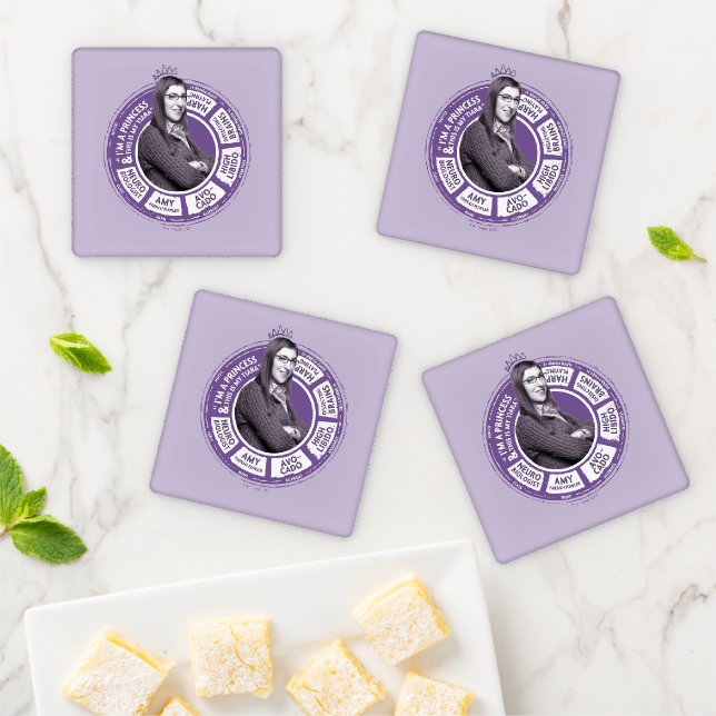 Amy Farrah Fowler Info Graphic Coaster Set (In Situ)