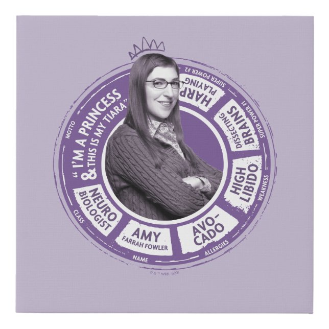 Amy Farrah Fowler Info Graphic Faux Canvas Print (Front)