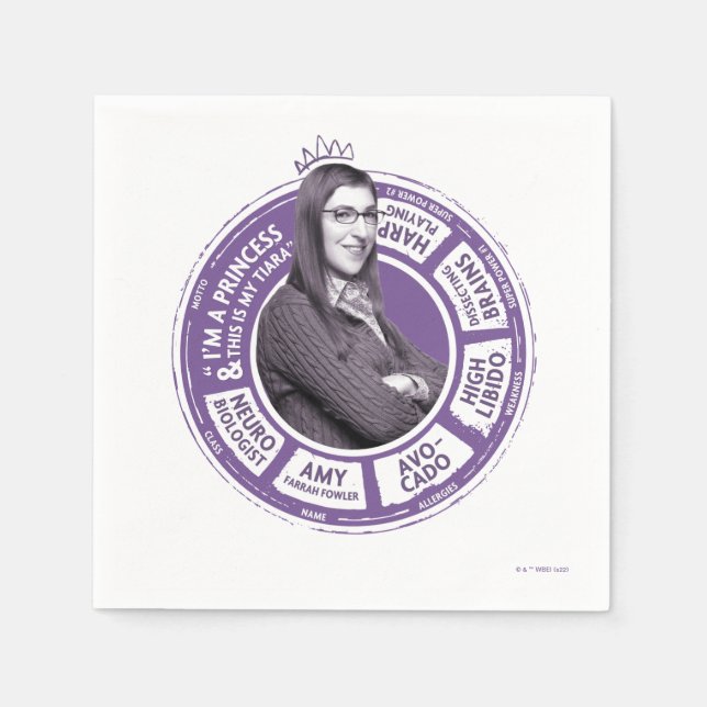 Amy Farrah Fowler Info Graphic Napkins (Front)