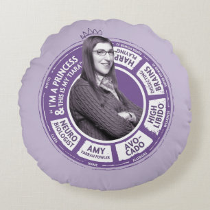 Amy Farrah Fowler Info Graphic Round Pillow