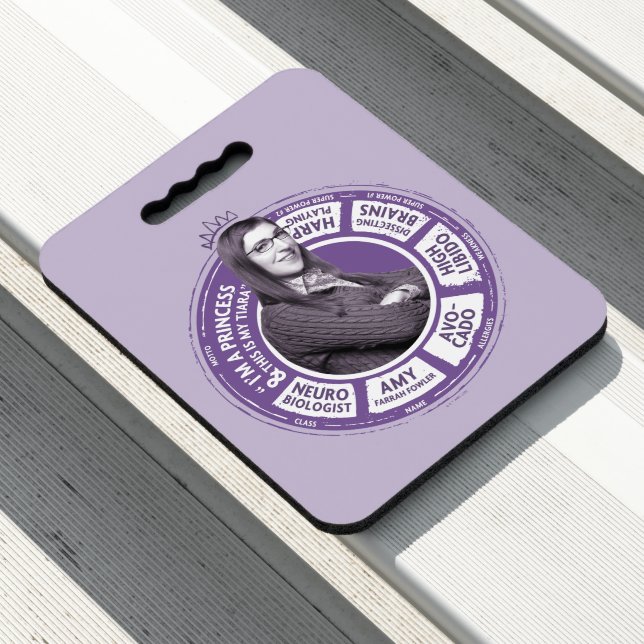 Amy Farrah Fowler Info Graphic Seat Cushion (In Situ)