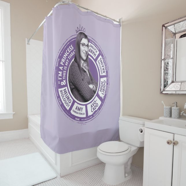 Amy Farrah Fowler Info Graphic Shower Curtain (In Situ)